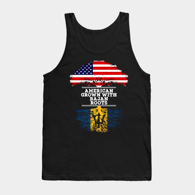 American Grown With Bajan Roots - Gift for Bajan From Barbados Tank Top by Country Flags